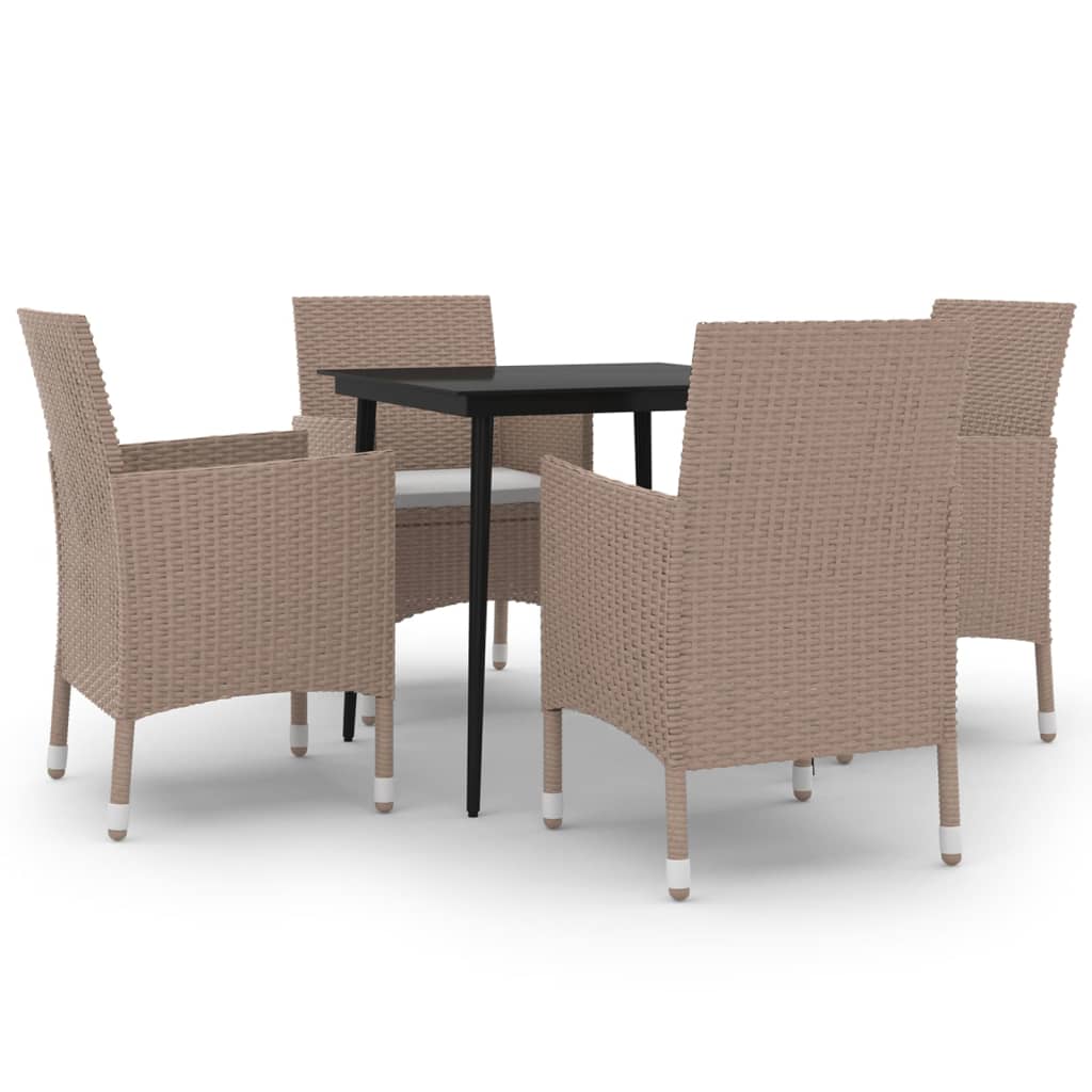 8720286917268_a_en_hd_1 vidaXL 5 Piece Garden Dining Set with Cushions Poly Rattan and Glass - Image 2