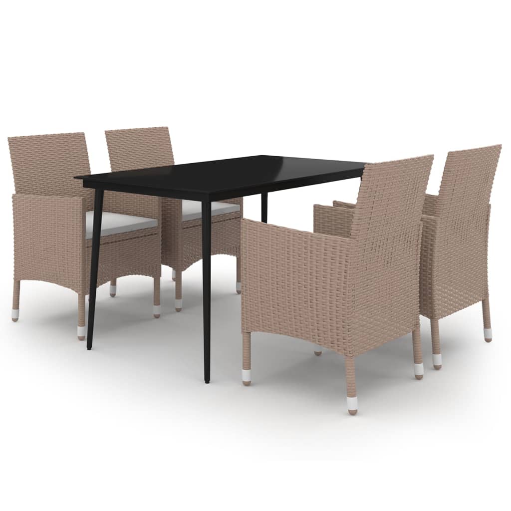 8720286917275_a_en_hd_1 vidaXL 5 Piece Garden Dining Set with Cushions Poly Rattan and Glass - Image 2