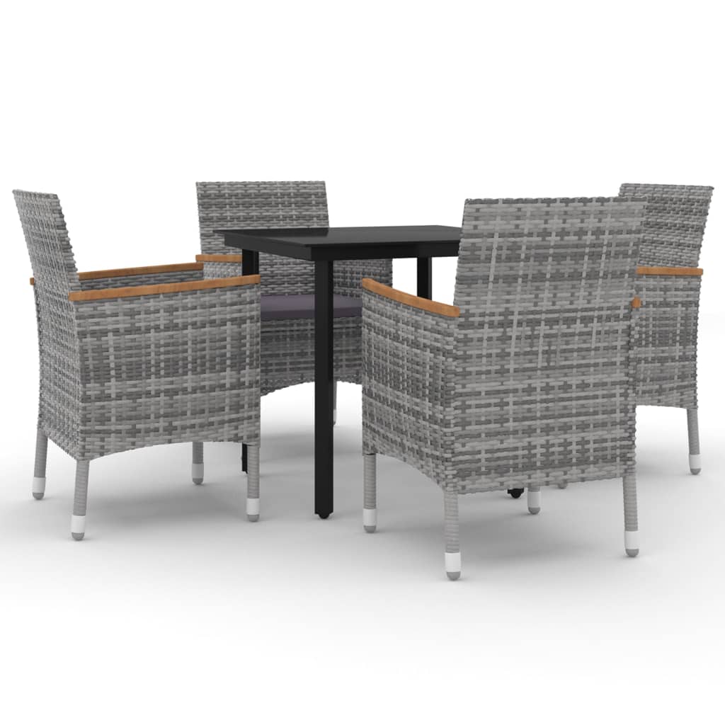 8720286917503_a_en_hd_1 vidaXL 5 Piece Garden Dining Set with Cushions Poly Rattan and Glass - Image 2