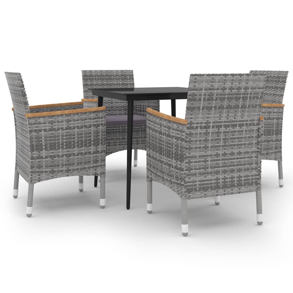 8720286917626_a_en_hd_1 vidaXL 5 Piece Garden Dining Set with Cushions Poly Rattan and Glass - Image 2