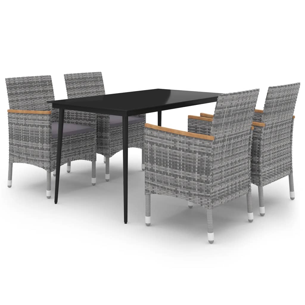 8720286917633_a_en_hd_1 vidaXL 5 Piece Garden Dining Set with Cushions Poly Rattan and Glass - Image 2