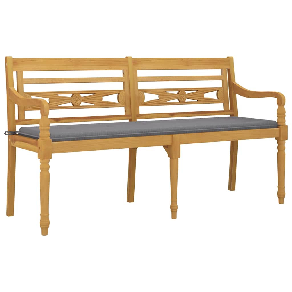 8720286918579_g_en_hd_1 vidaXL Batavia Bench with Grey Cushion 150 cm Solid Wood Teak - Image 3