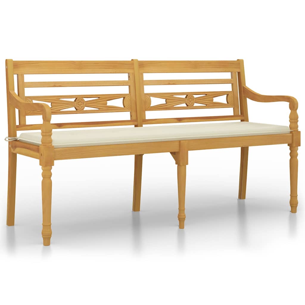 8720286918586_a_en_hd_1 vidaXL Batavia Bench with Cream Cushion 150 cm Solid Wood Teak - Image 2