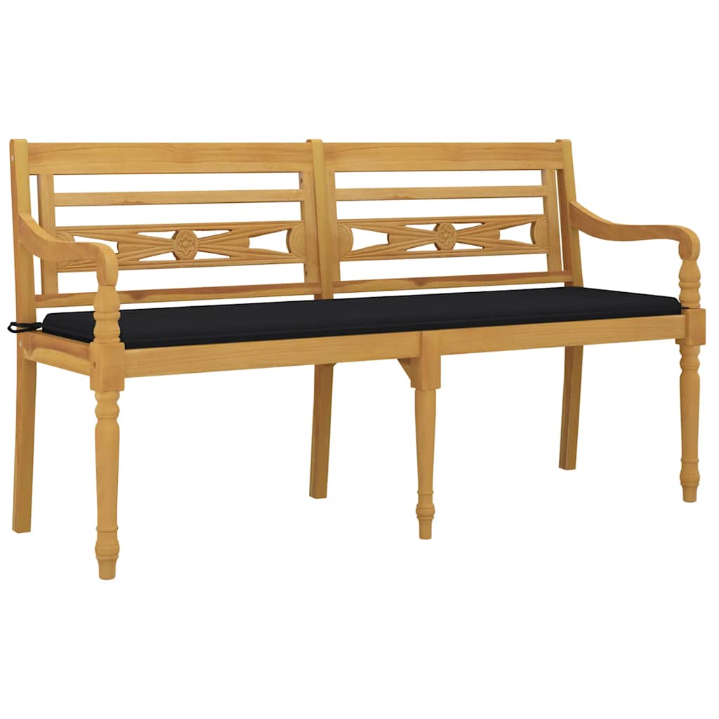 8720286918630_g_en_hd_1 vidaXL Batavia Bench with Black Cushion 150 cm Solid Wood Teak - Image 3