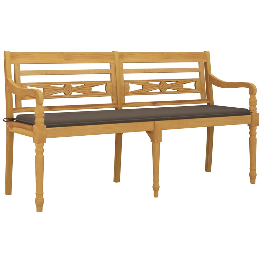 8720286918647_g_en_hd_1 vidaXL Batavia Bench with Taupe Cushion 150 cm Solid Wood Teak - Image 3