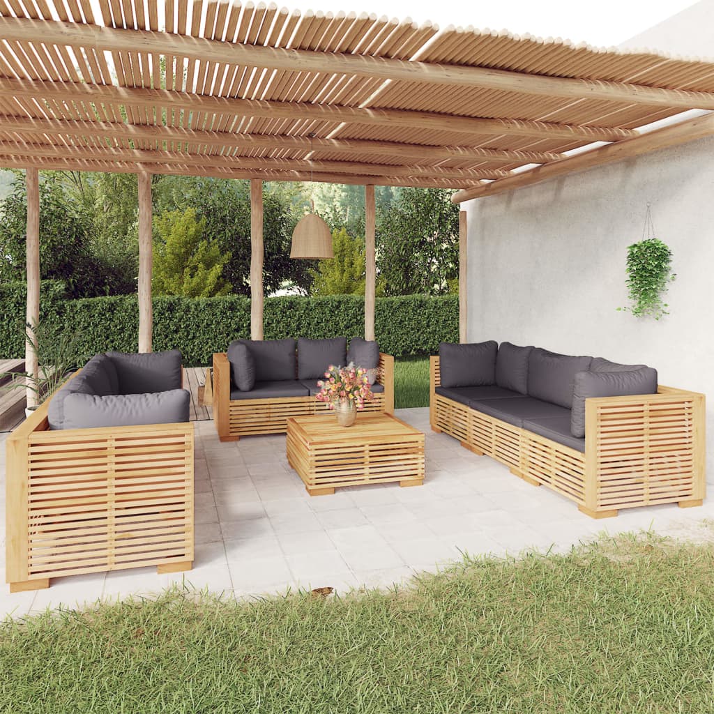8720286919040_m_en_hd_1 vidaXL 9 Piece Garden Lounge Set with Cushions Solid Teak Wood - Image 1