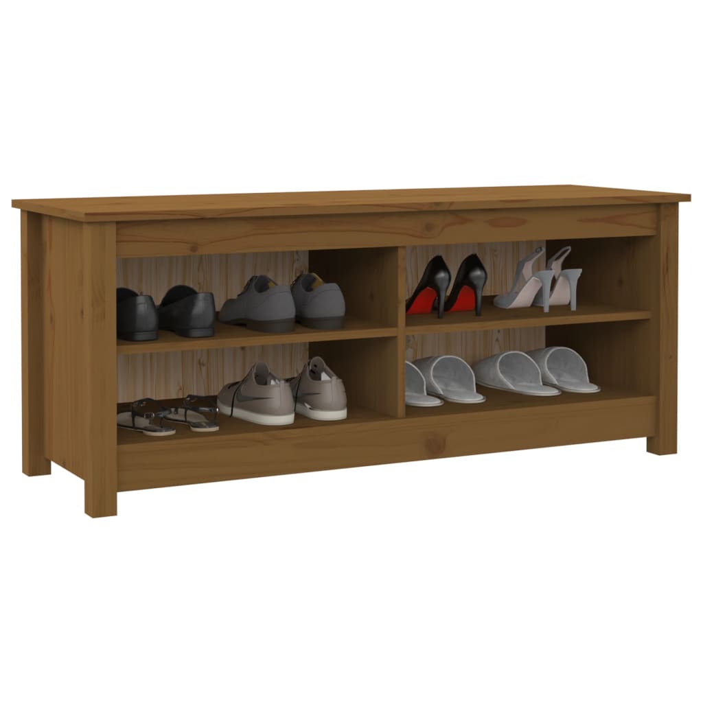 8720286922682_g_en_hd_4 vidaXL Shoe Bench Honey Brown 110x38x45.5 cm Solid Wood Pine - Image 6