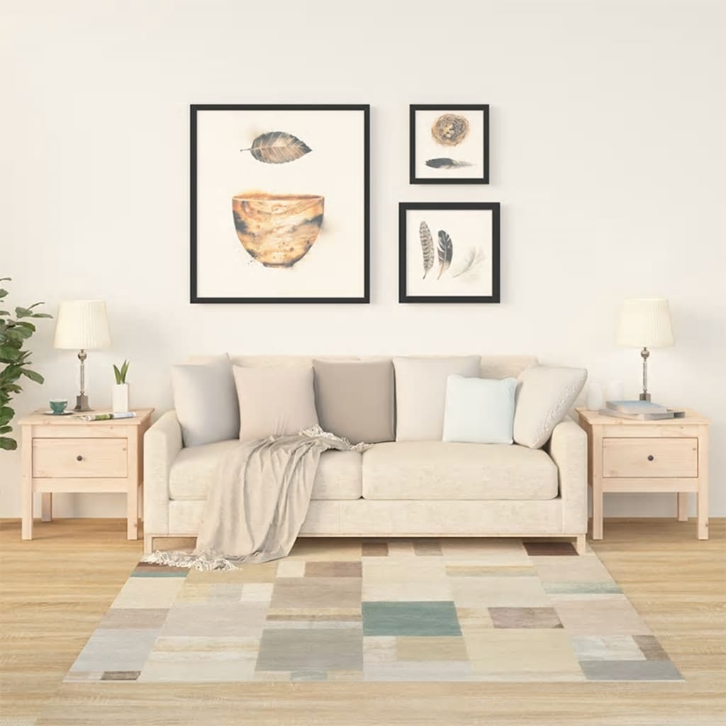 vidaXL Side Tables 2 pcs 50x50x49 cm Solid Wood Pine