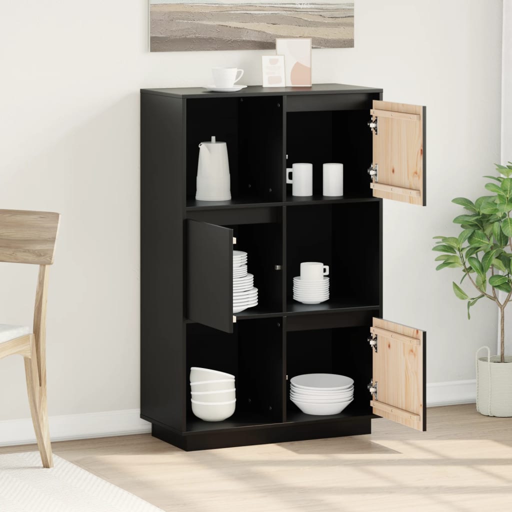 8720286923498_g_en_hd_1 vidaXL Highboard Black 74x35x117 cm Solid Wood Pine - Image 4