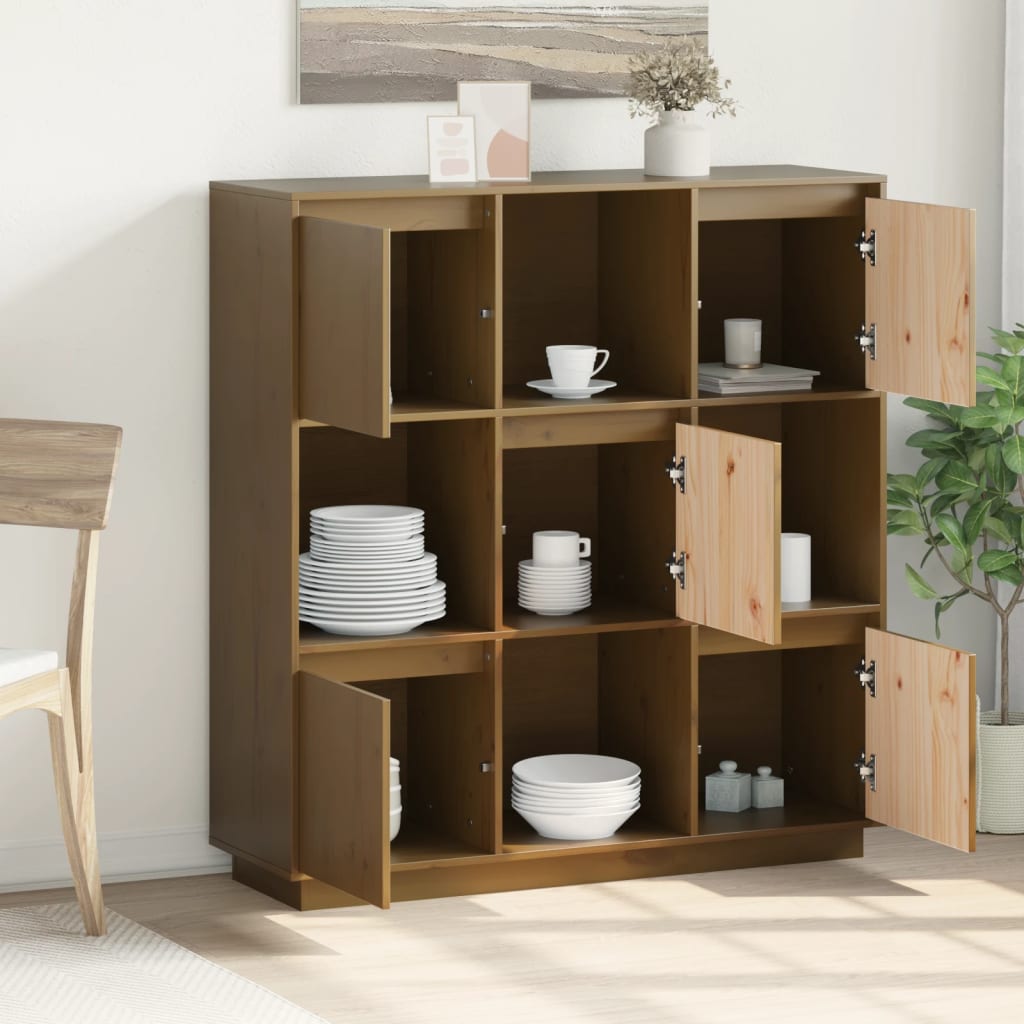 8720286923535_g_en_hd_1 vidaXL Highboard Honey Brown 110.5x35x117 cm Solid Wood Pine - Image 4