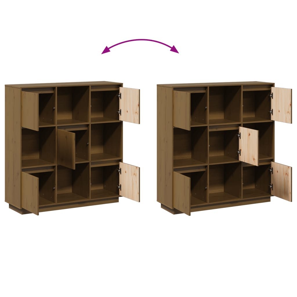 8720286923535_g_en_hd_8 vidaXL Highboard Honey Brown 110.5x35x117 cm Solid Wood Pine - Image 11