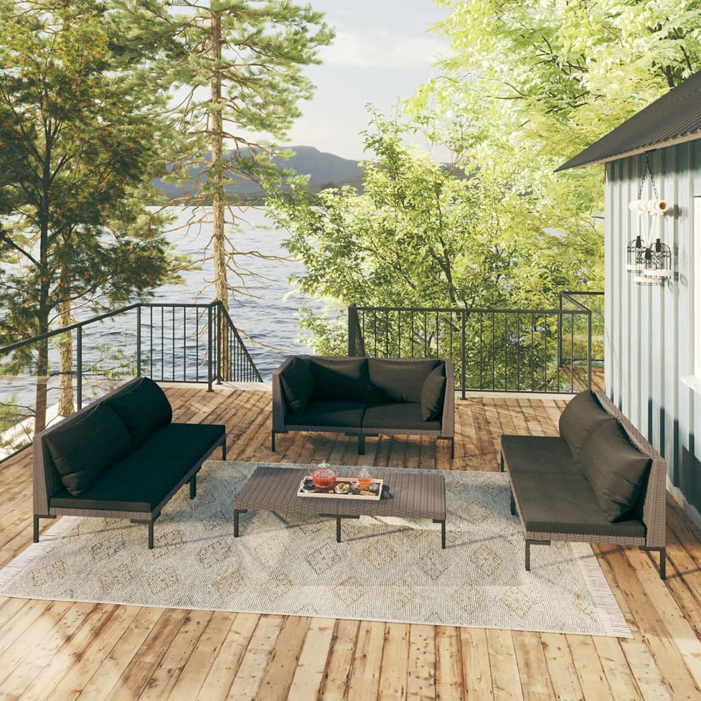 8720286924273_m_en_hd_1 vidaXL 7 Piece Garden Lounge Set with Cushions Poly Rattan Dark Grey - Image 1