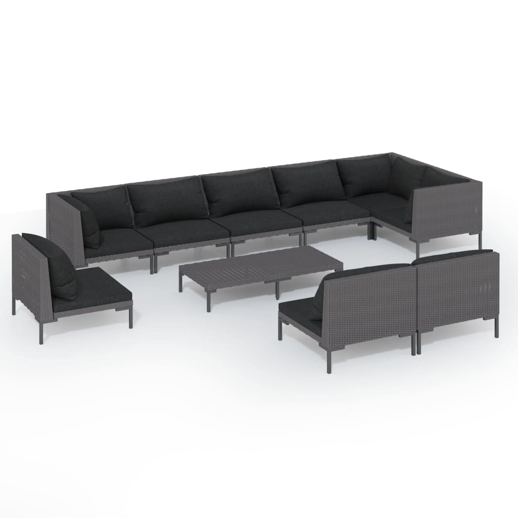 8720286924730_a_en_hd_1 vidaXL 10 Piece Garden Lounge Set with Cushions Poly Rattan Dark Grey - Image 2