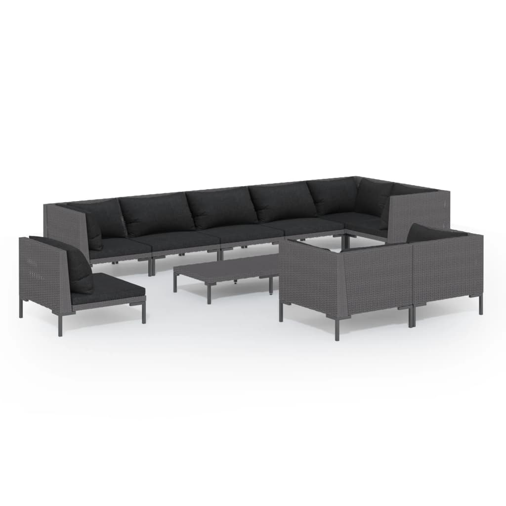 8720286924778_a_en_hd_1 vidaXL 10 Piece Garden Lounge Set with Cushions Poly Rattan Dark Grey - Image 2