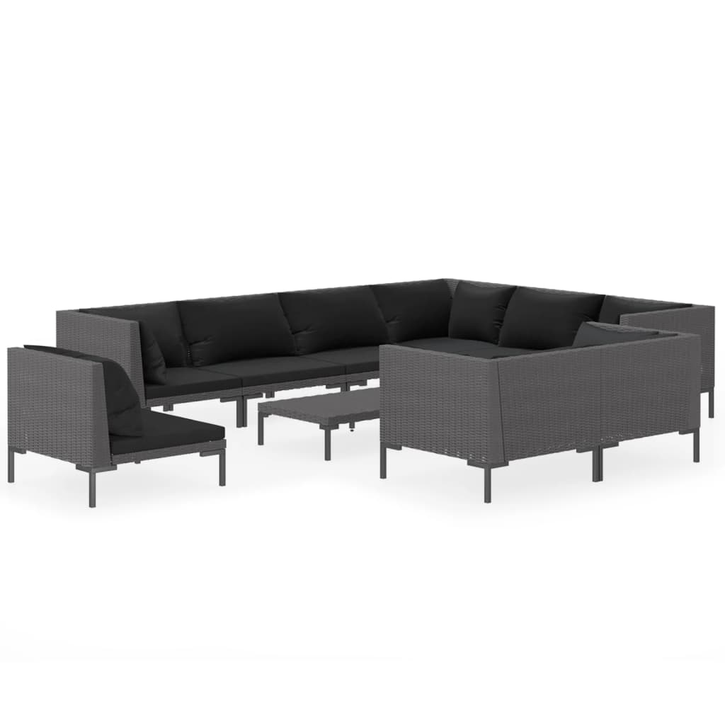 8720286924839_a_en_hd_1 vidaXL 10 Piece Garden Lounge Set with Cushions Poly Rattan Dark Grey - Image 2