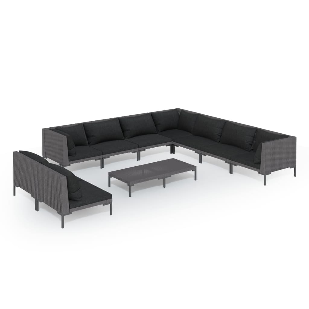 8720286924877_a_en_hd_1 vidaXL 10 Piece Garden Lounge Set with Cushions Poly Rattan Dark Grey - Image 2