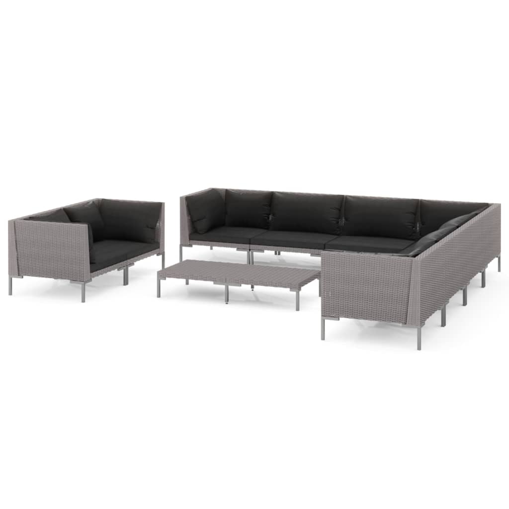 8720286924990_a_en_hd_1 vidaXL 10 Piece Garden Lounge Set with Cushions Poly Rattan Dark Grey - Image 2