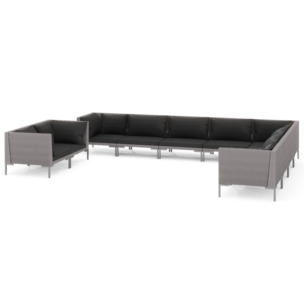 8720286925003_a_en_hd_1 vidaXL 10 Piece Garden Lounge Set with Cushions Poly Rattan Dark Grey - Image 2