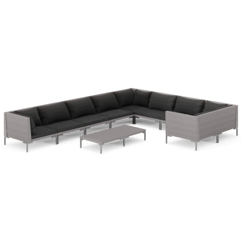 8720286925133_a_en_hd_1 vidaXL 10 Piece Garden Lounge Set with Cushions Poly Rattan Dark Grey - Image 2