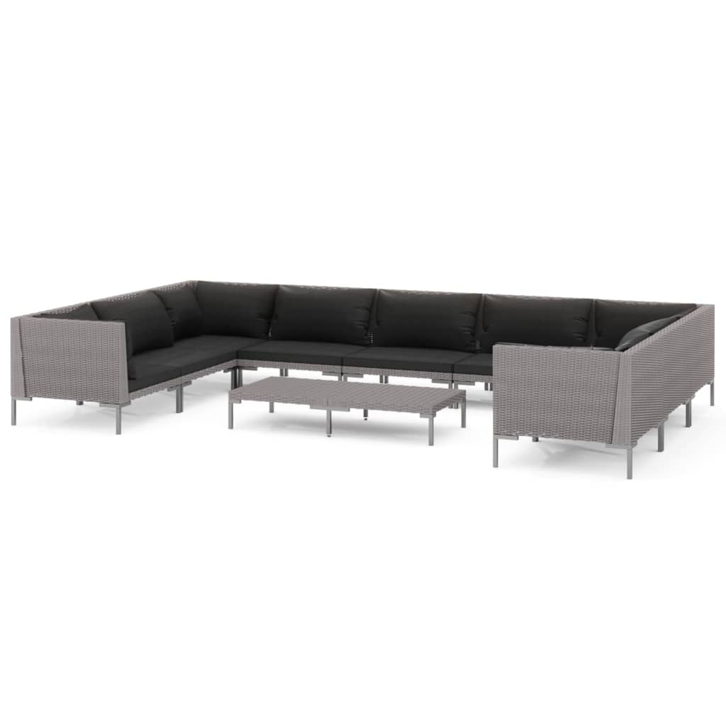 8720286925331_a_en_hd_1 vidaXL 10 Piece Garden Lounge Set with Cushions Poly Rattan Dark Grey - Image 2