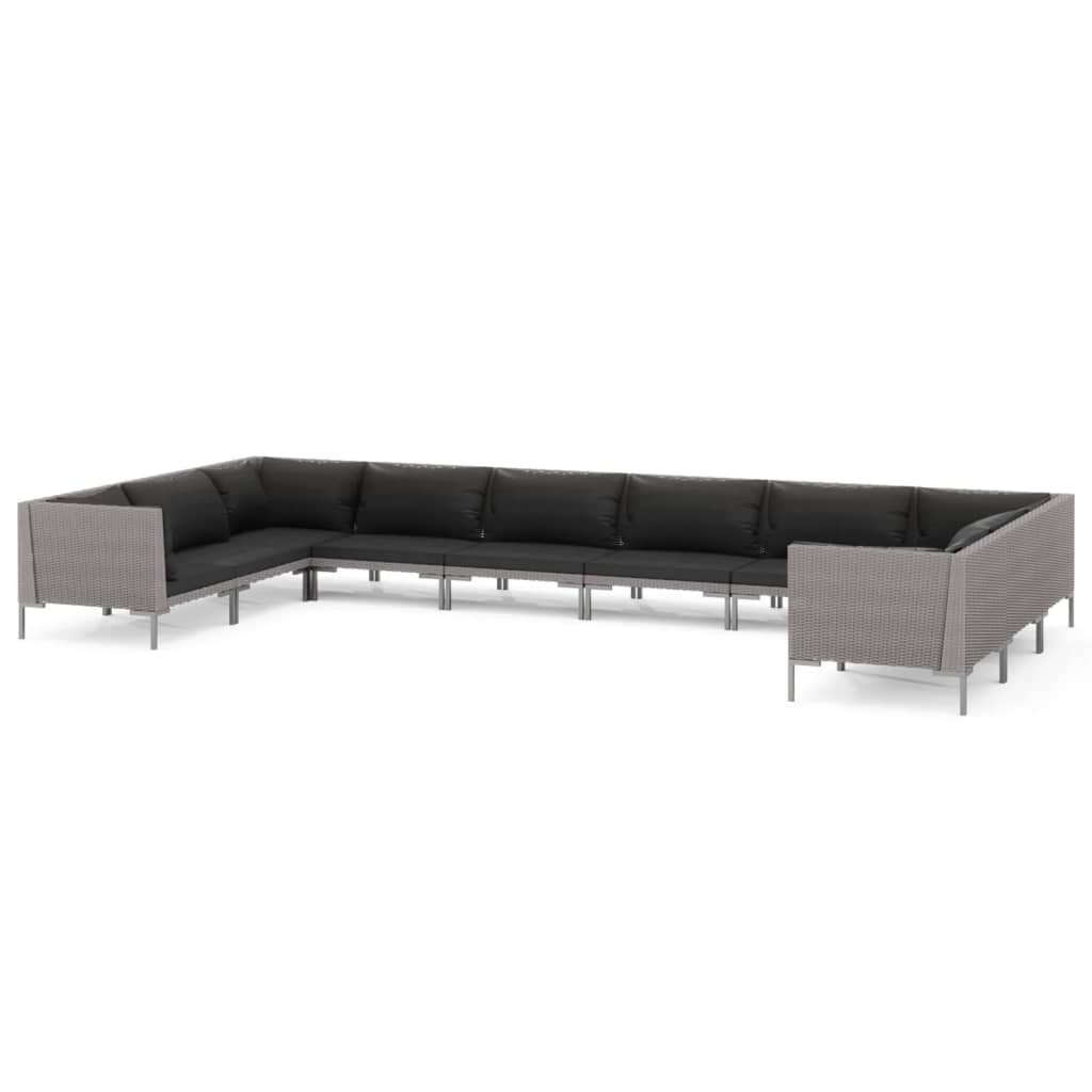 8720286925348_a_en_hd_1 vidaXL 10 Piece Garden Lounge Set with Cushions Poly Rattan Dark Grey - Image 2