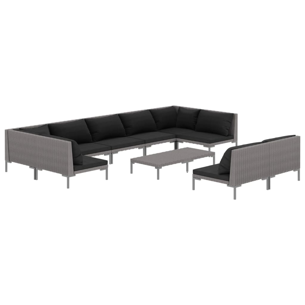 8720286925379_a_en_hd_1 vidaXL 10 Piece Garden Lounge Set with Cushions Poly Rattan Dark Grey - Image 2