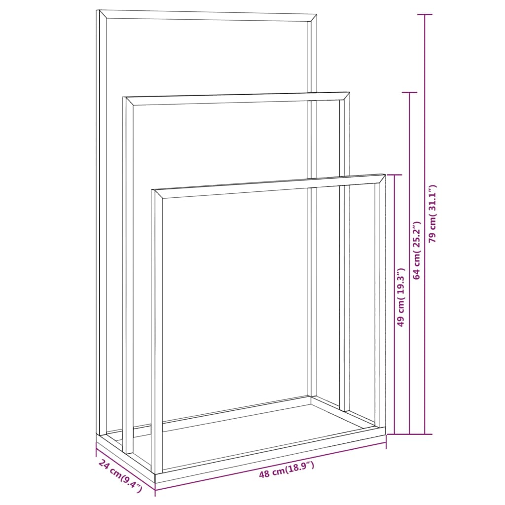 8720286933510_g_en_hd_5 vidaXL Freestanding Towel Rack White 48x24x79 cm Iron - Image 7