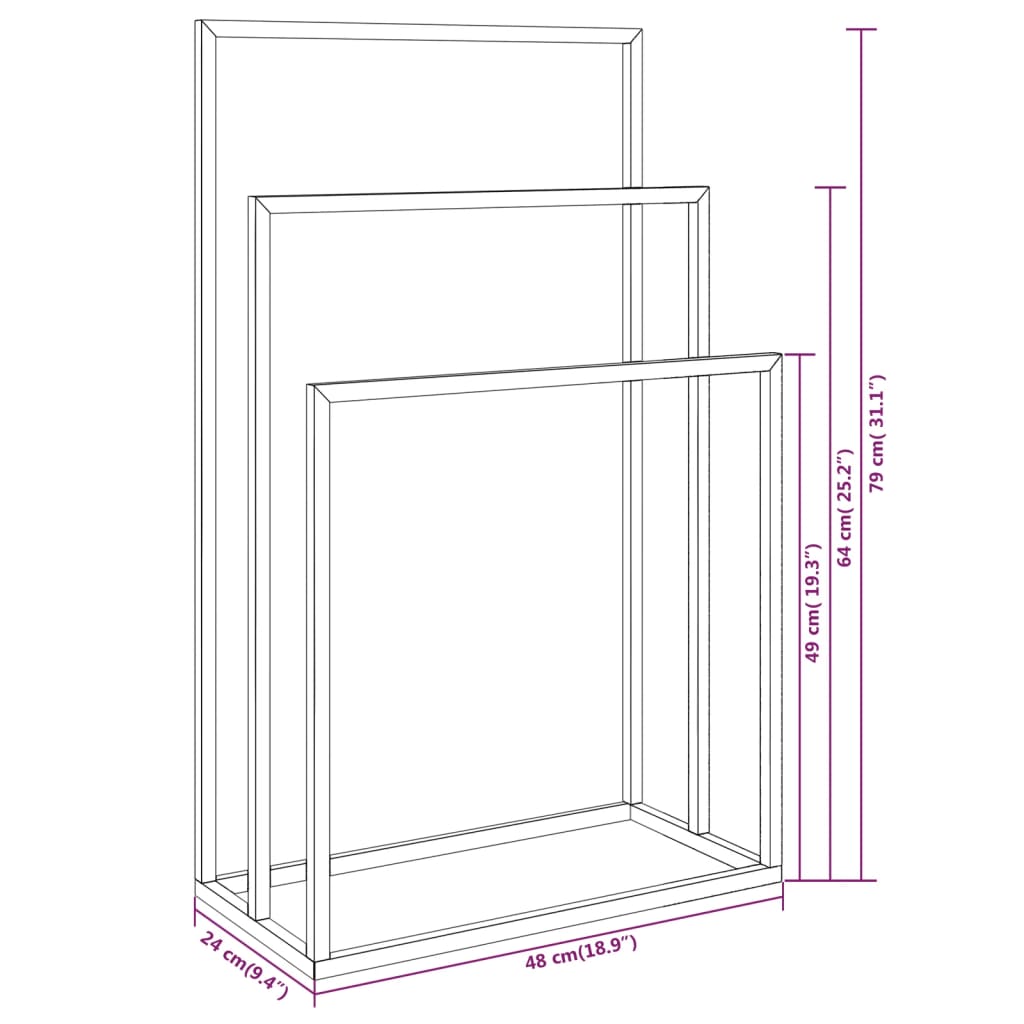 8720286933527_g_en_hd_5 vidaXL Freestanding Towel Rack Gold 48x24x79 cm Iron - Image 7