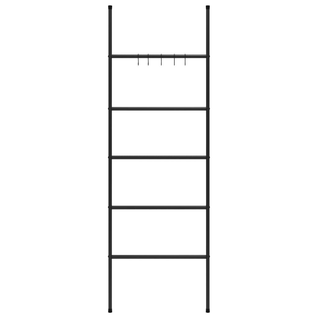 8720286933749_g_en_hd_1 vidaXL Towel Rack Ladder with 5 Tiers Black 58x175 cm Iron - Image 3
