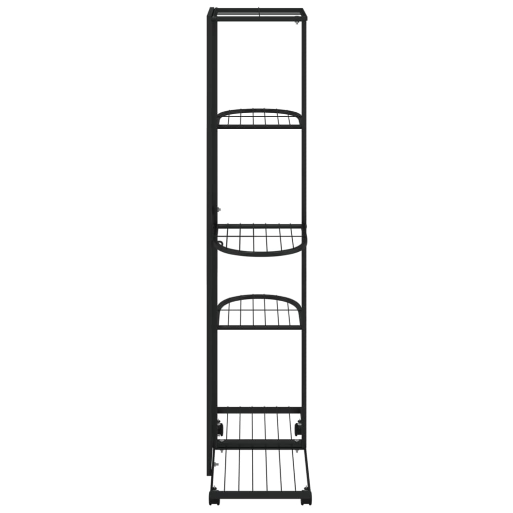 8720286933770_g_en_hd_2 vidaXL 5-Floor Flower Stand with Wheels 44x23x100 cm Black Iron - Image 4