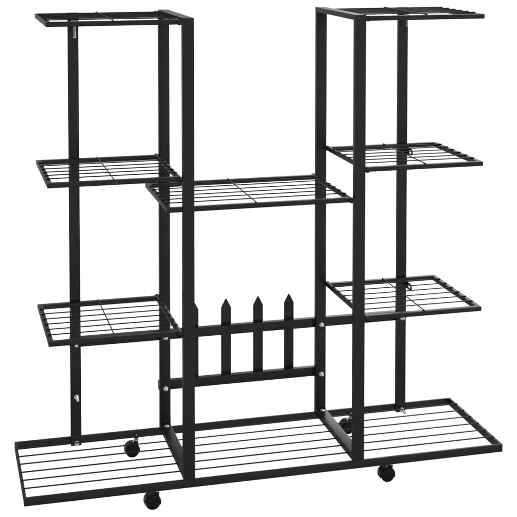 8720286933817_a_en_hd_1 vidaXL Flower Stand with Wheels 94.5x24.5x91.5 cm Black Iron - Image 2