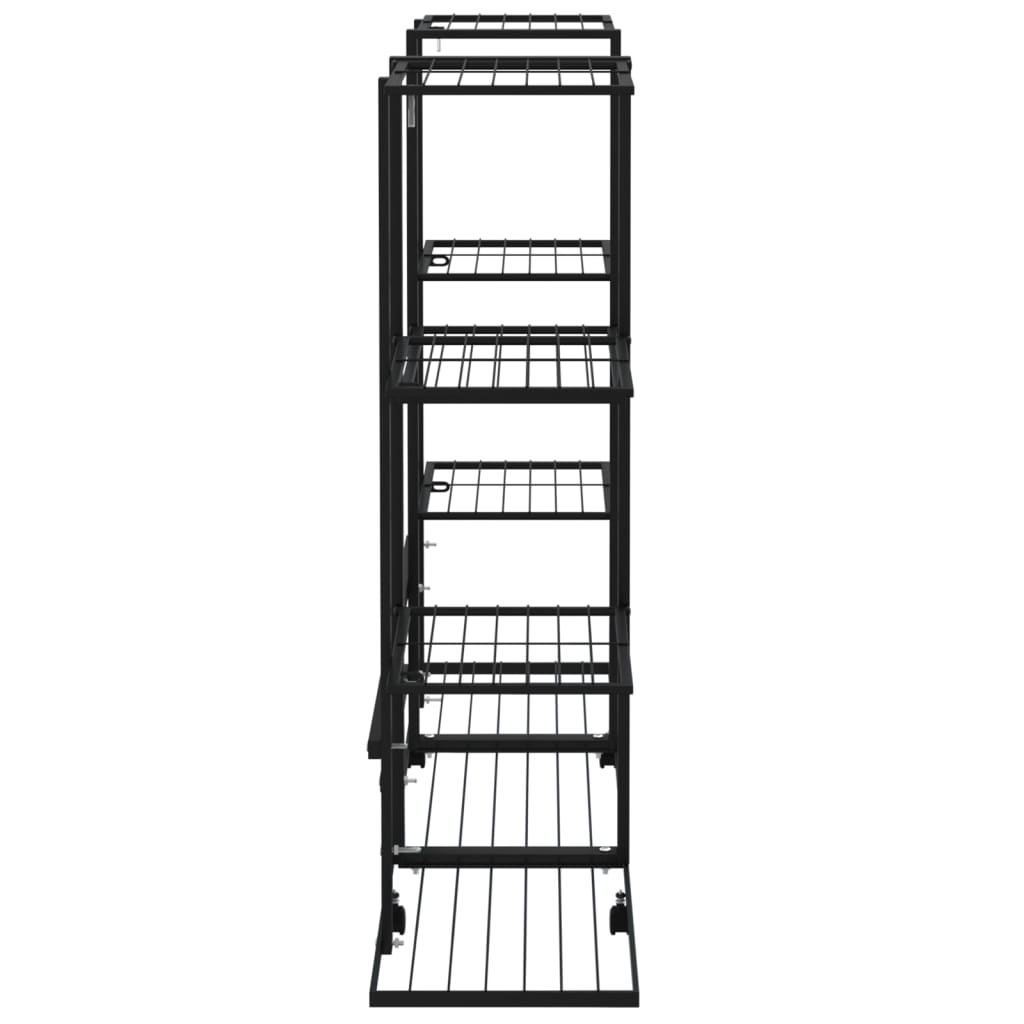 8720286933817_g_en_hd_2 vidaXL Flower Stand with Wheels 94.5x24.5x91.5 cm Black Iron - Image 4