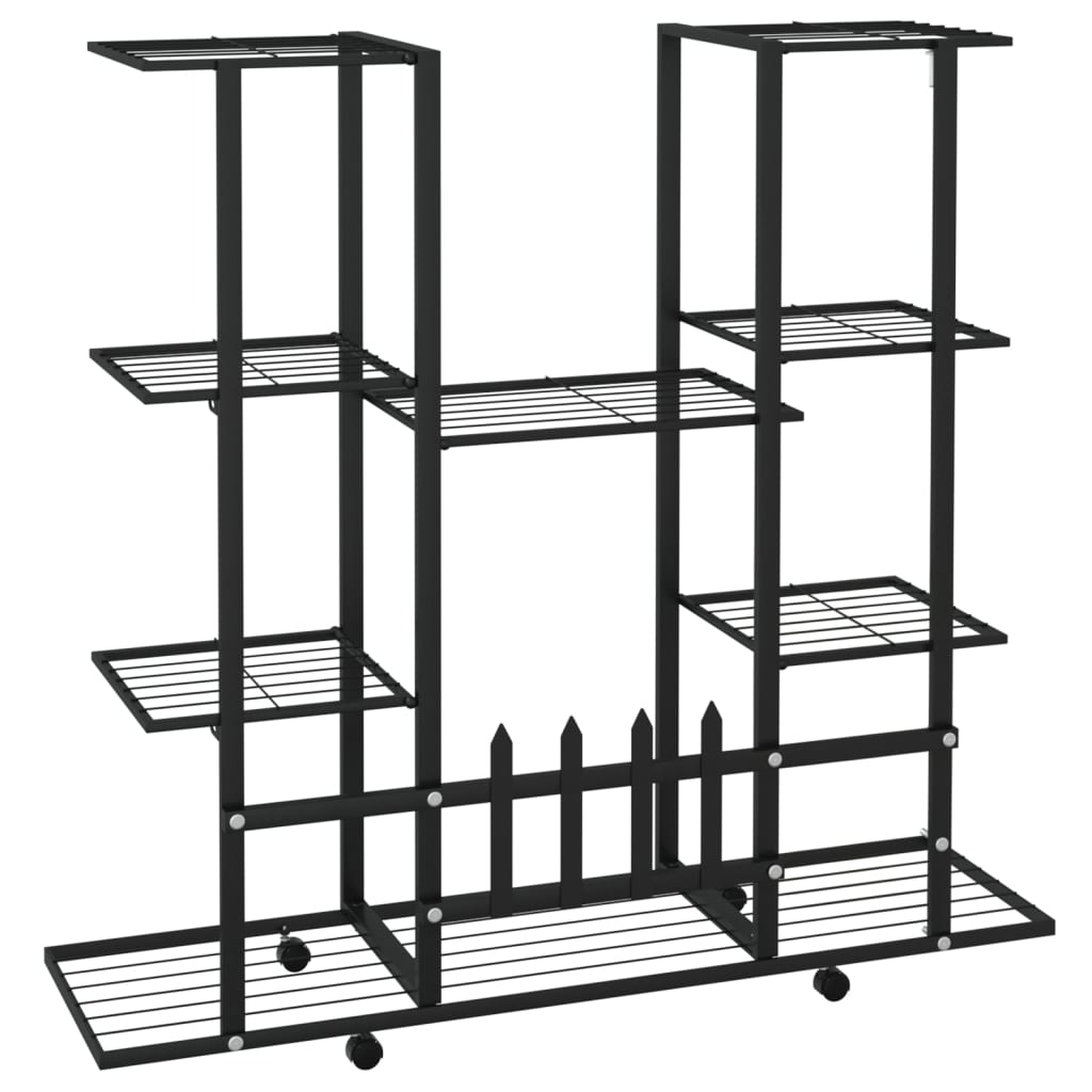 8720286933817_g_en_hd_3 vidaXL Flower Stand with Wheels 94.5x24.5x91.5 cm Black Iron - Image 5