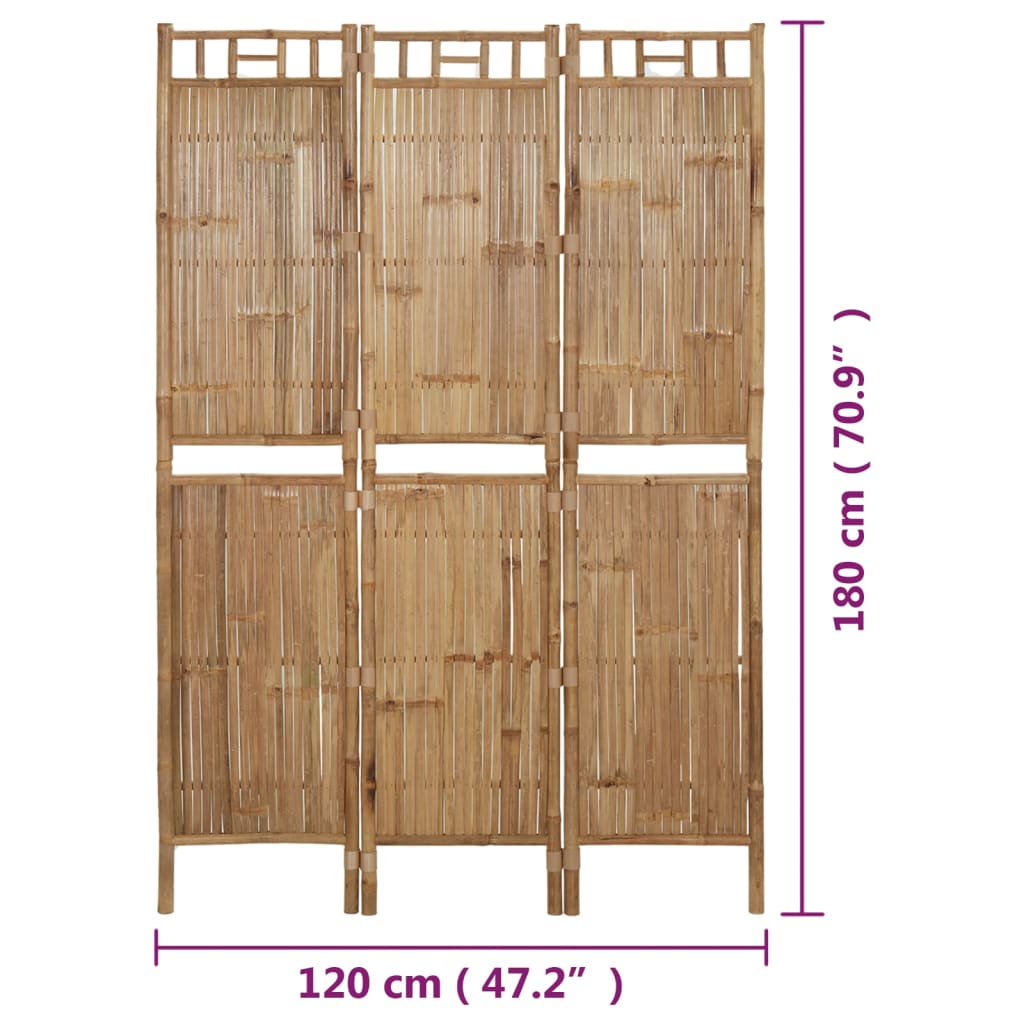 8720286943045_g_en_hd_7 vidaXL 3-Panel Room Divider Bamboo 120x180 cm - Image 8