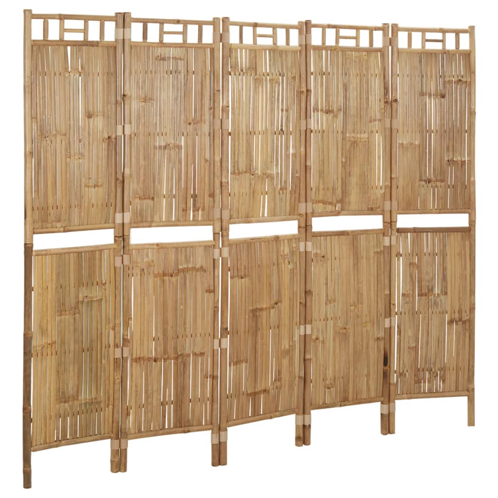 8720286943069_g_en_hd_1 vidaXL 5-Panel Room Divider Bamboo 200x180 cm - Image 2