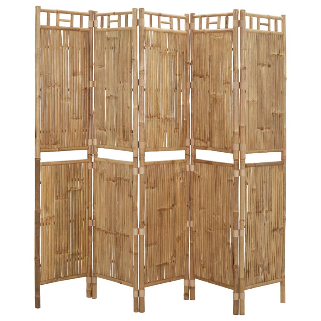 8720286943069_g_en_hd_2 vidaXL 5-Panel Room Divider Bamboo 200x180 cm - Image 3