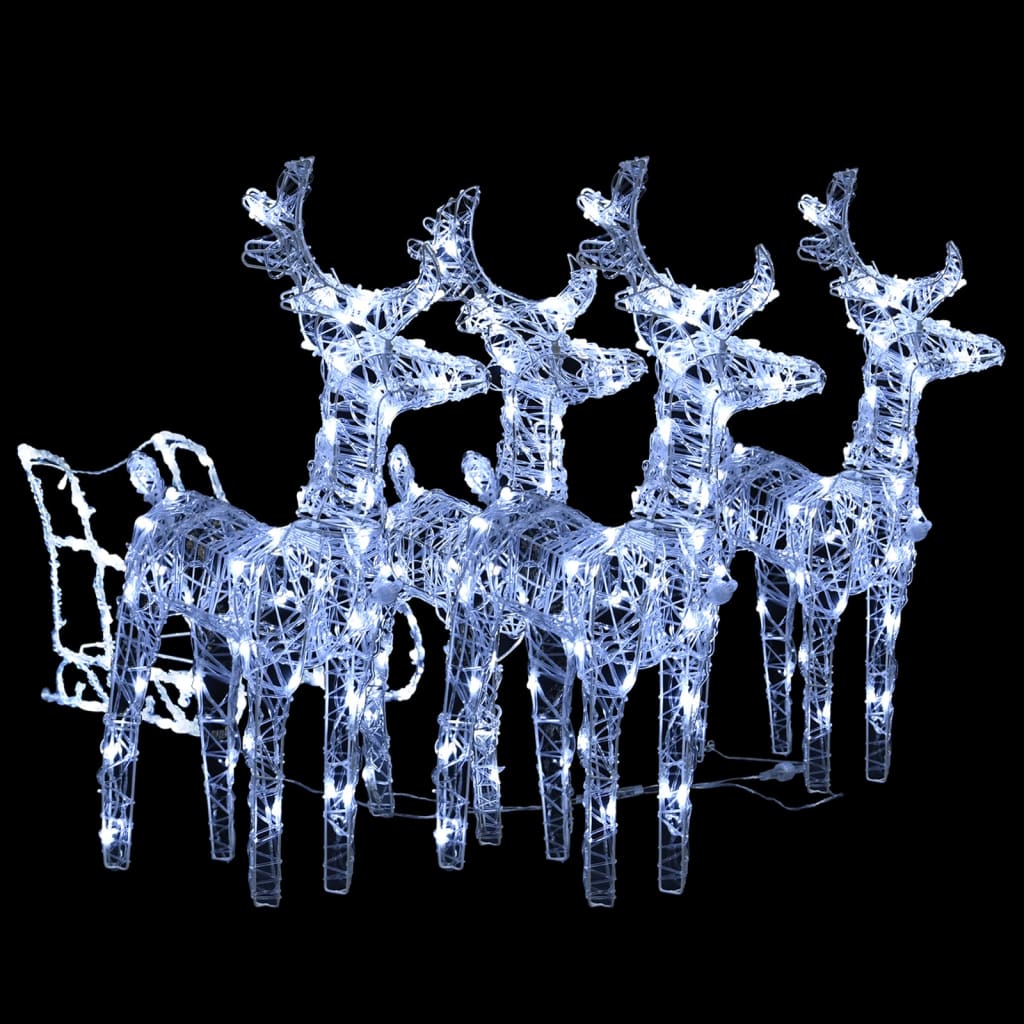 8720286943397_a_en_hd_1 vidaXL Reindeers & Sleigh Christmas Decoration 240 LEDs Acrylic - Image 2