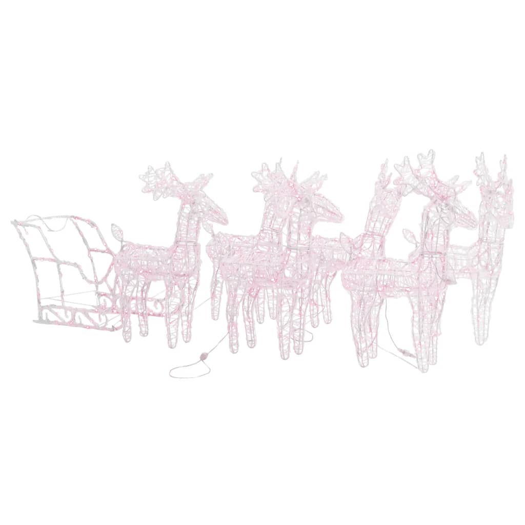 8720286943427_a_en_hd_1 vidaXL Reindeers & Sleigh Christmas Decoration 320 LEDs Acrylic - Image 2