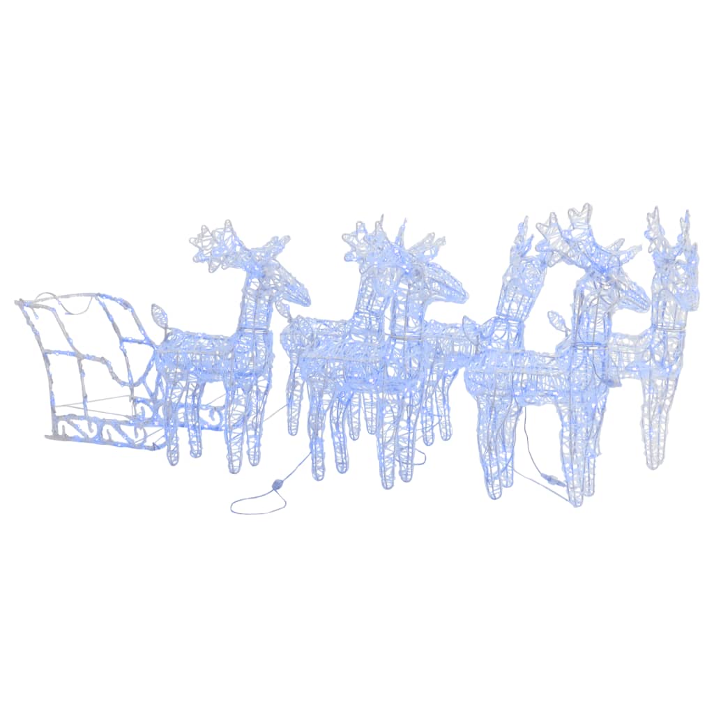 8720286943441_a_en_hd_1 vidaXL Reindeers & Sleigh Christmas Decoration 320 LEDs Acrylic - Image 2