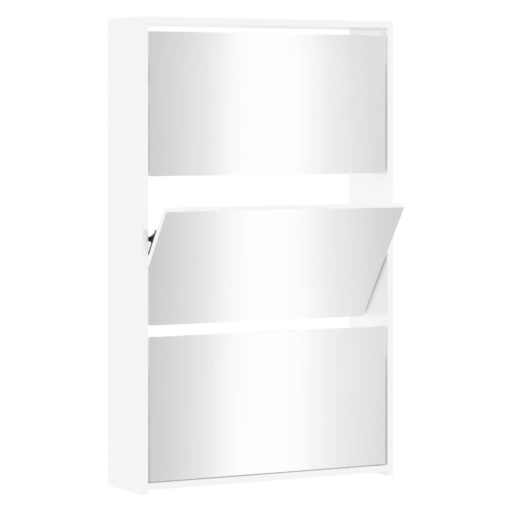 8720286946084_a_en_hd_1 vidaXL Shoe Cabinet with Mirror 3-Layer High Gloss White 63x17x102.5 cm - Image 2