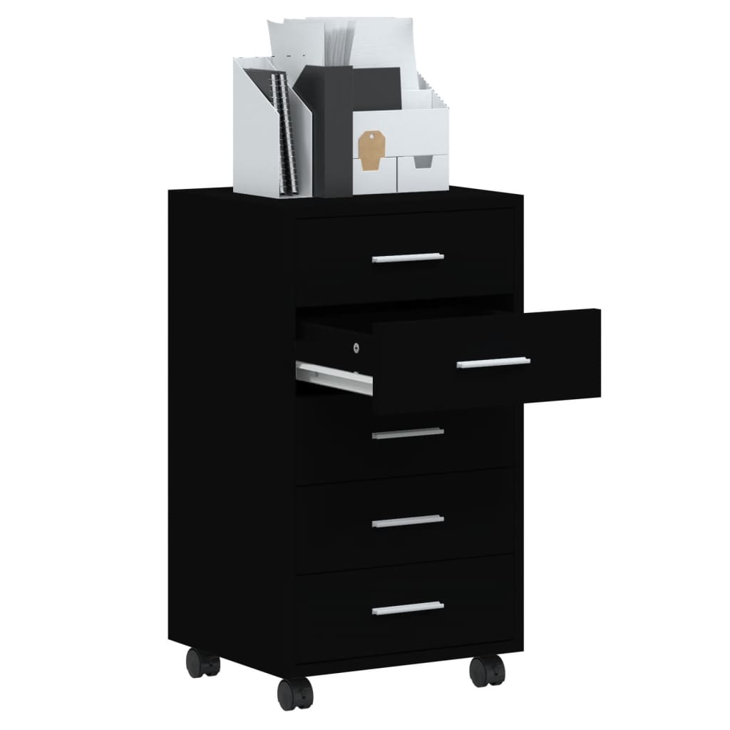 8720286946428_g_en_hd_1 vidaXL Drawer Cabinet with Castors Black Engineered Wood - Image 3