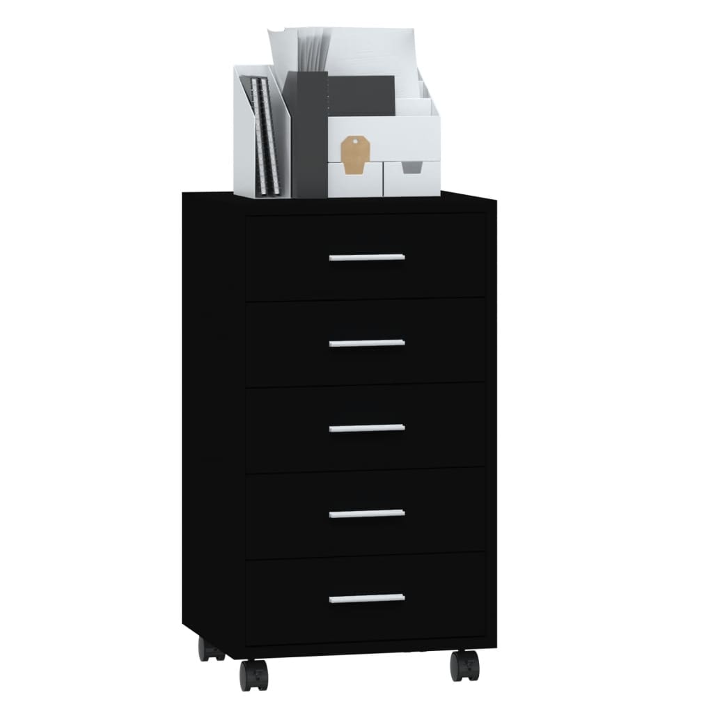 8720286946428_g_en_hd_2 vidaXL Drawer Cabinet with Castors Black Engineered Wood - Image 4