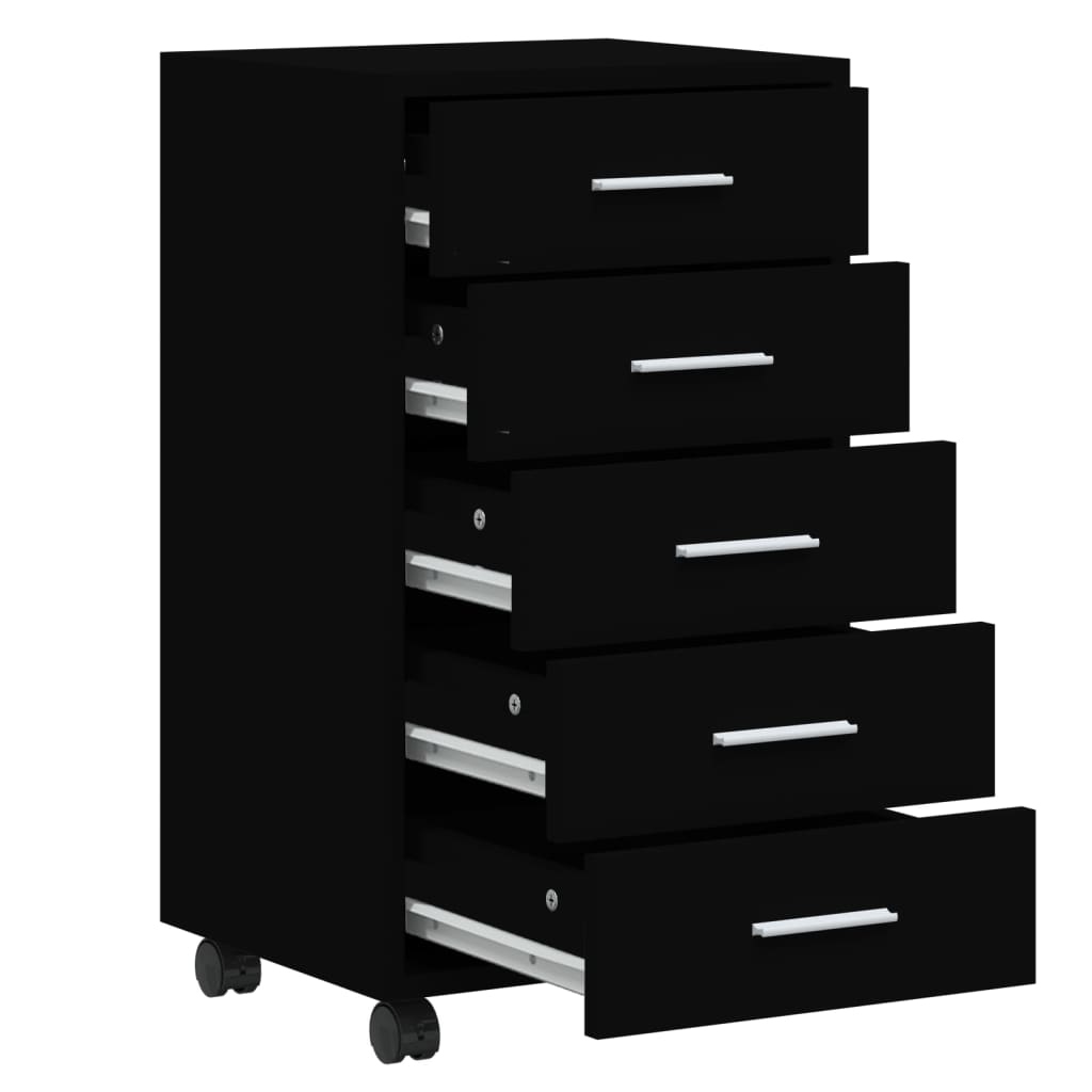 8720286946428_g_en_hd_3 vidaXL Drawer Cabinet with Castors Black Engineered Wood - Image 5