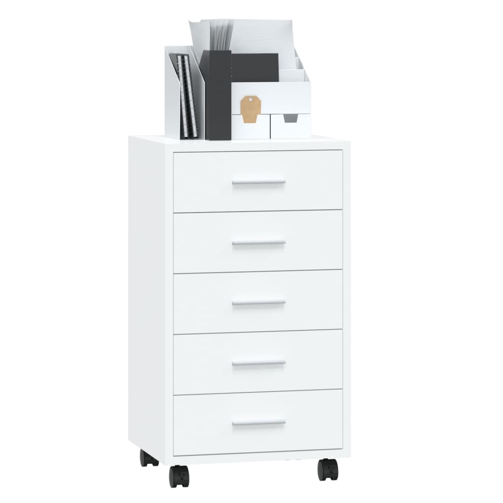 8720286946442_g_en_hd_1 vidaXL Drawer Cabinet with Castors High Gloss White Engineered Wood - Image 3