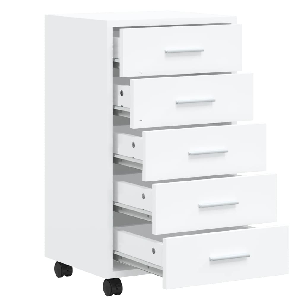 8720286946442_g_en_hd_3 vidaXL Drawer Cabinet with Castors High Gloss White Engineered Wood - Image 5