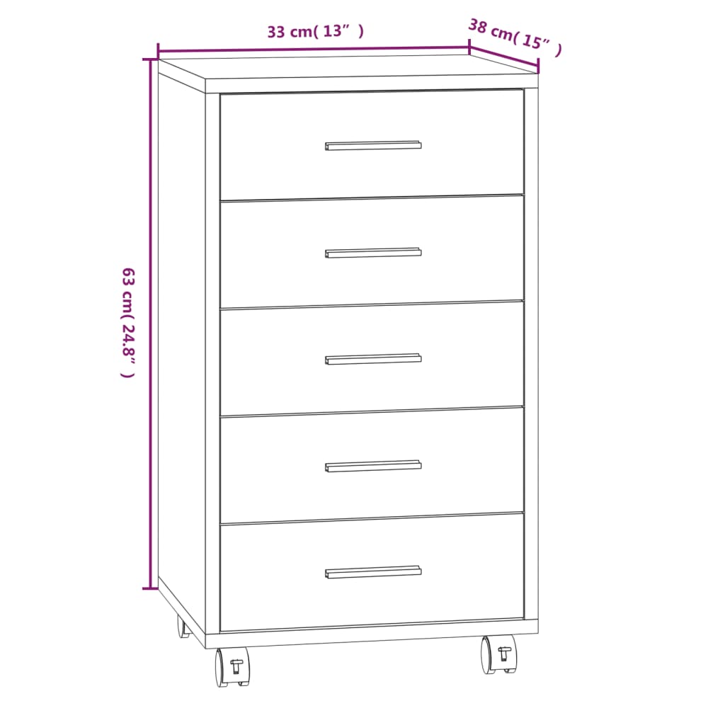 8720286946442_g_en_hd_7 vidaXL Drawer Cabinet with Castors High Gloss White Engineered Wood - Image 9