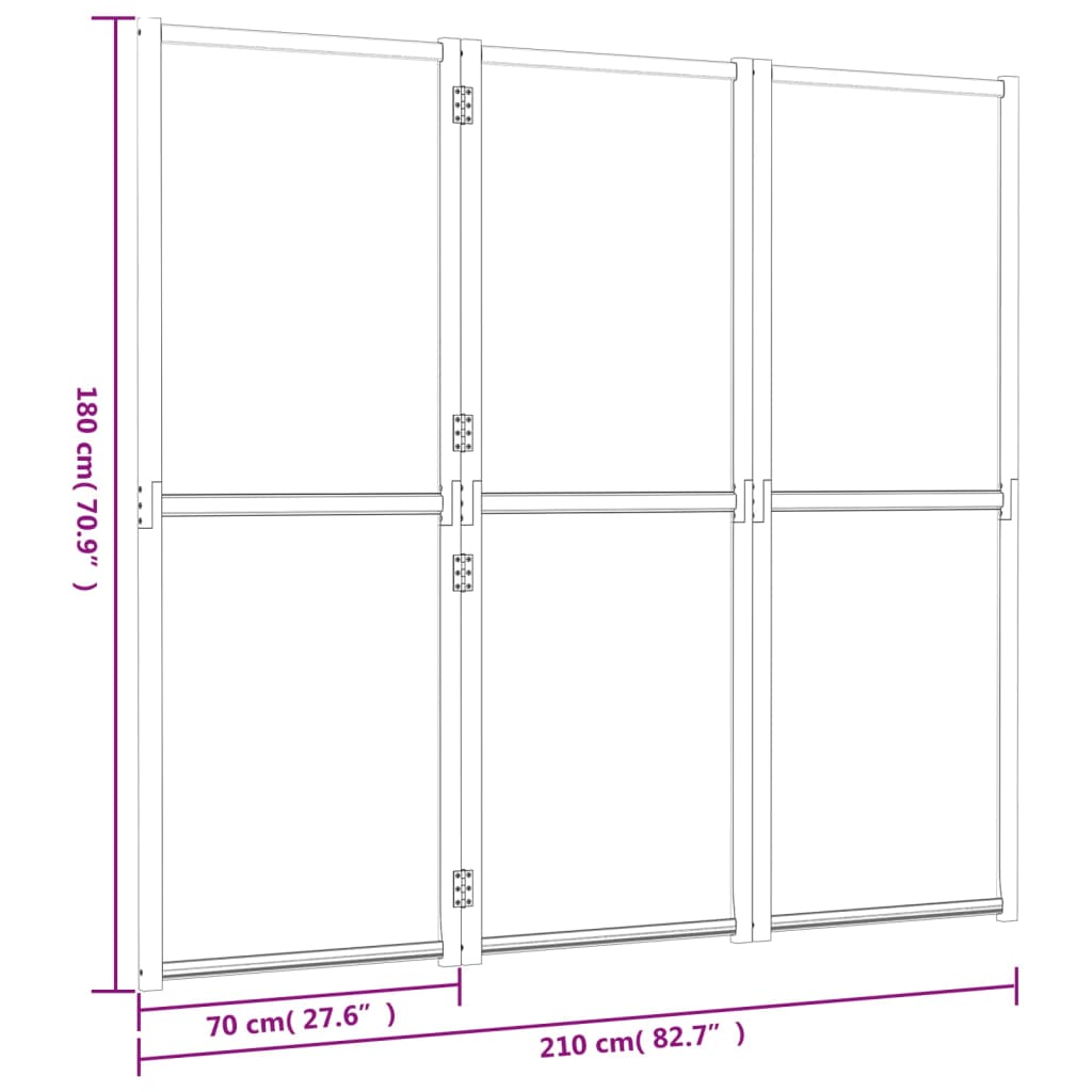 8720286946503_g_en_hd_5 vidaXL 3-Panel Room Divider Black 210x180 cm - Image 7