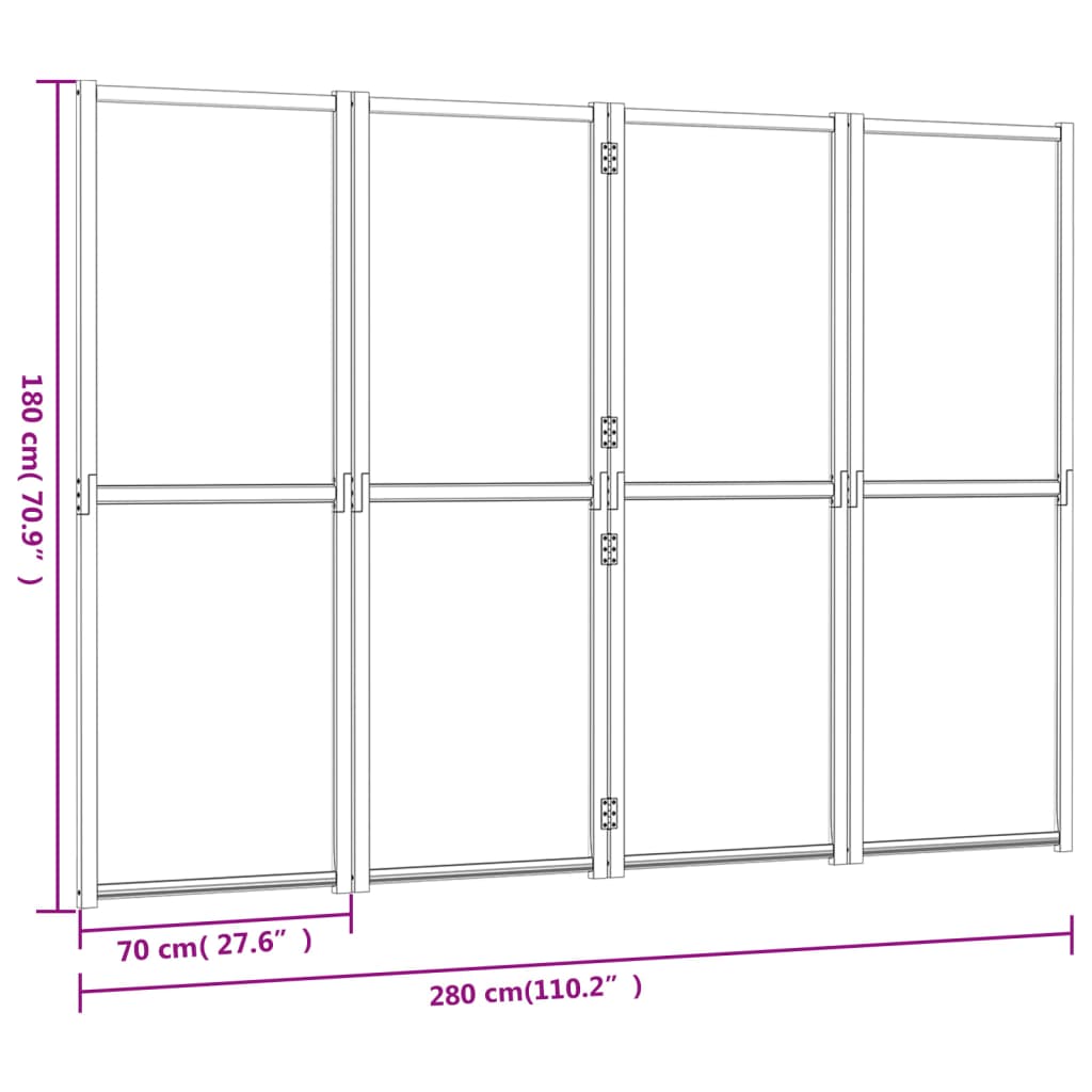 8720286946510_g_en_hd_5 vidaXL 4-Panel Room Divider Black 280x180 cm - Image 7