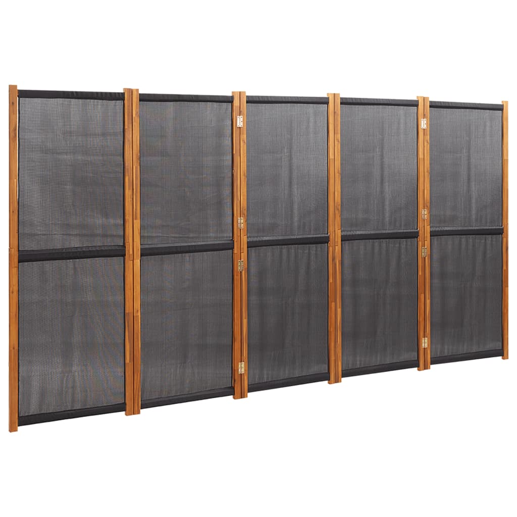 8720286946527_a_en_hd_1 vidaXL 5-Panel Room Divider Black 350x180 cm - Image 2