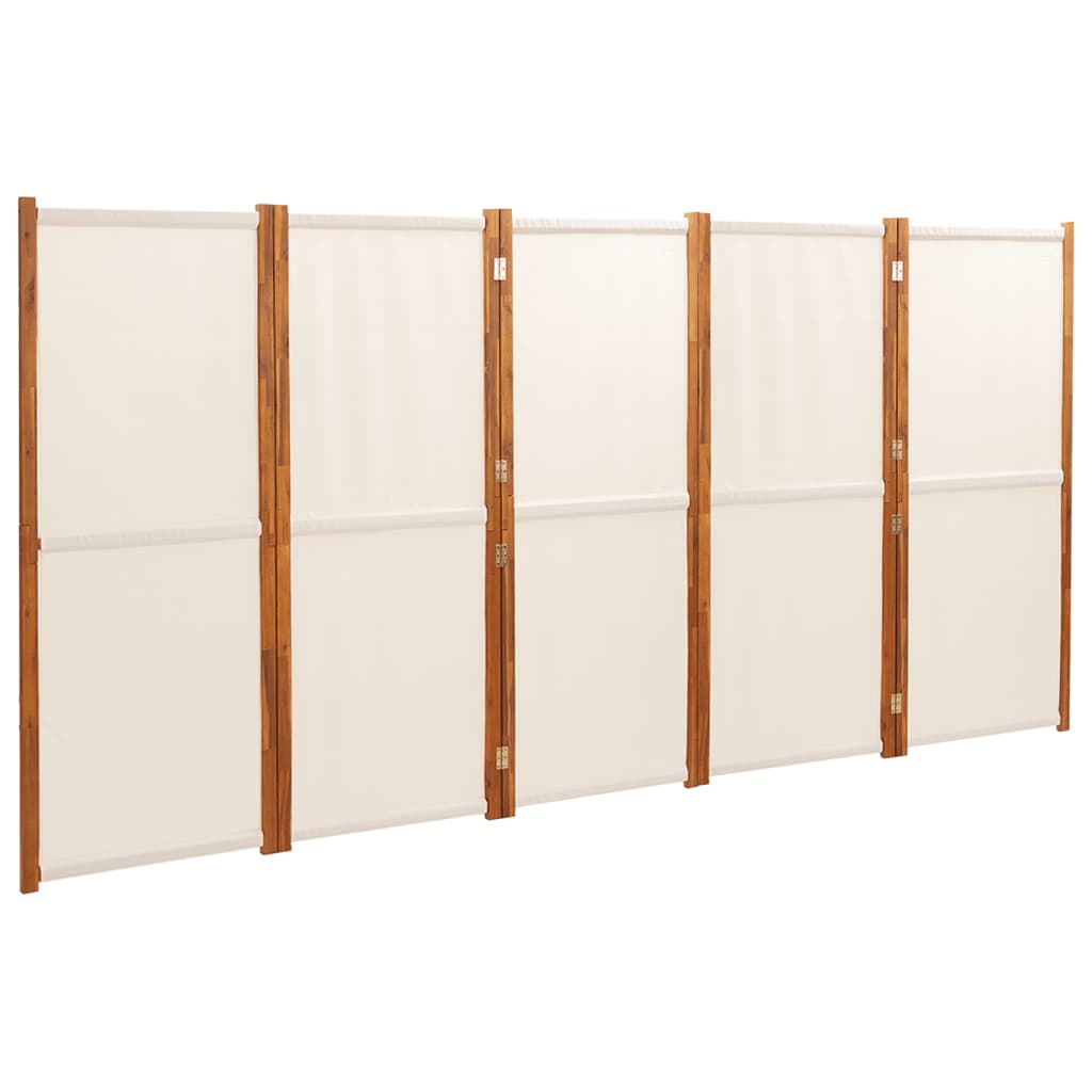 8720286946565_a_en_hd_1 vidaXL 5-Panel Room Divider Cream White 350x180 cm - Image 2